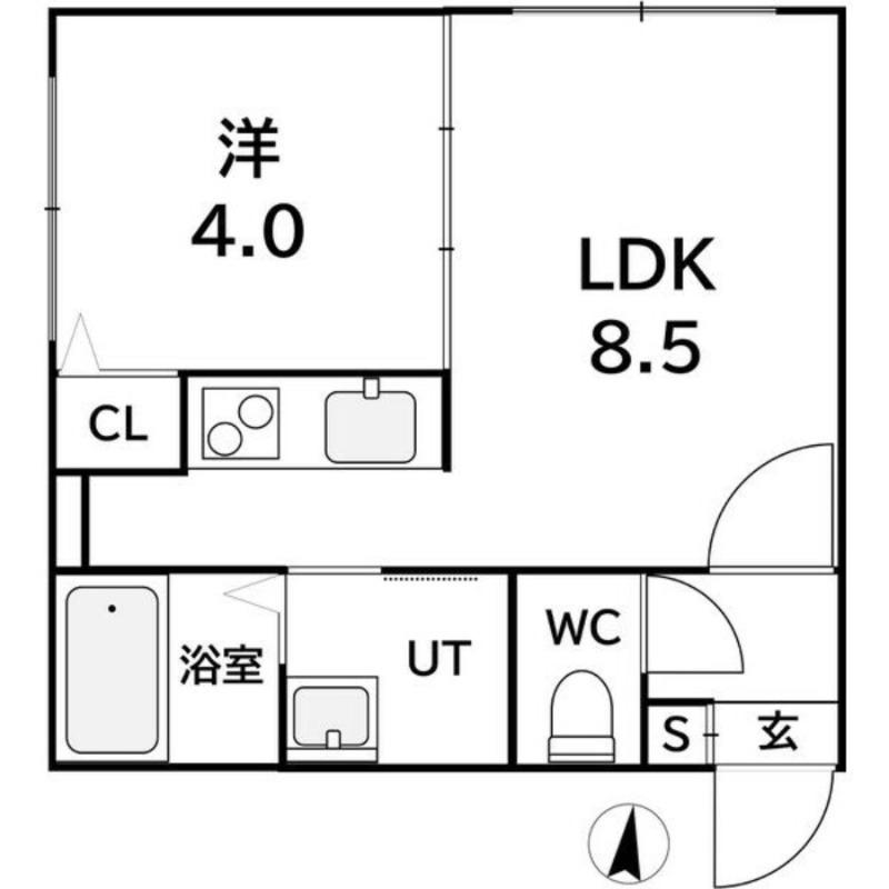 ラフィーネ平岸(1LDK/2階)の間取り写真