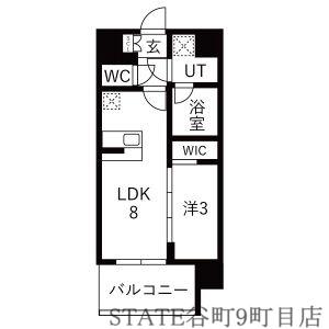 エスリードレジデンス玉造ザ・イースト(1LDK/5階)の間取り写真