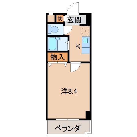 ウイング黒田(1K/6階)の間取り写真