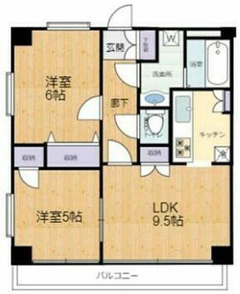 M・Hハウス(2LDK/2階)の間取り写真