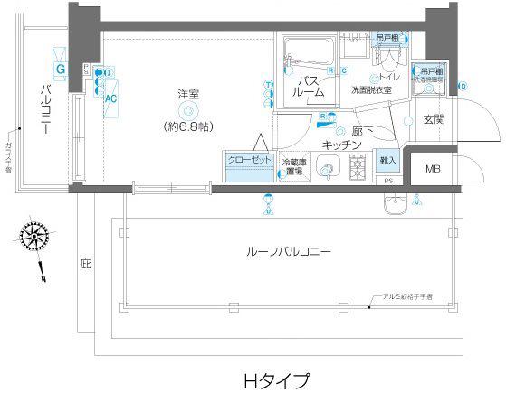 ZOOM川崎サウス(1K/14階)の間取り写真