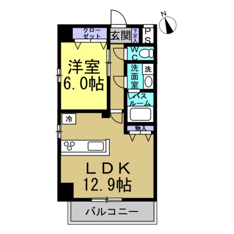 コントレイルりんくう常滑(1LDK/2階)の間取り写真