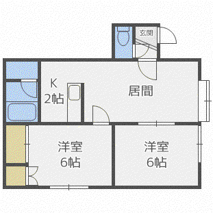 コンフォート平和通10(2LDK/2階)の間取り写真