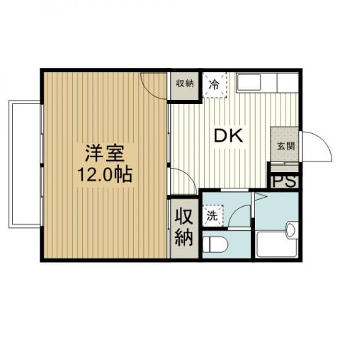 エクセレントプラザI(1DK/1階)の間取り写真