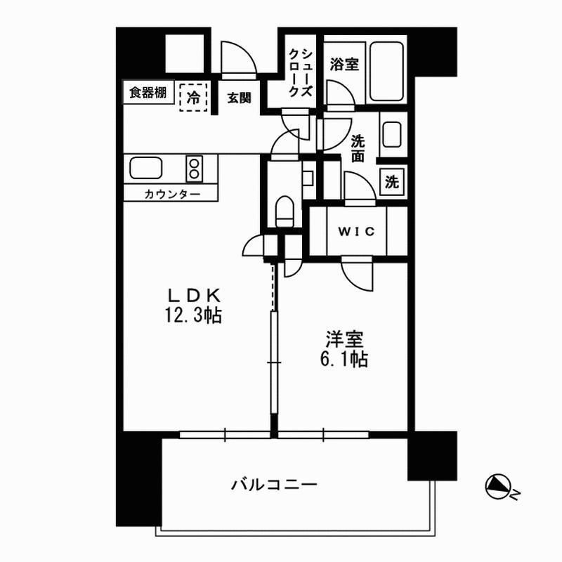 THE ROPPONGI TOKYO CLUB RESIDENCE(1LDK/18階)の間取り写真