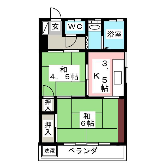 サトウコーポ(2K/2階)の間取り写真