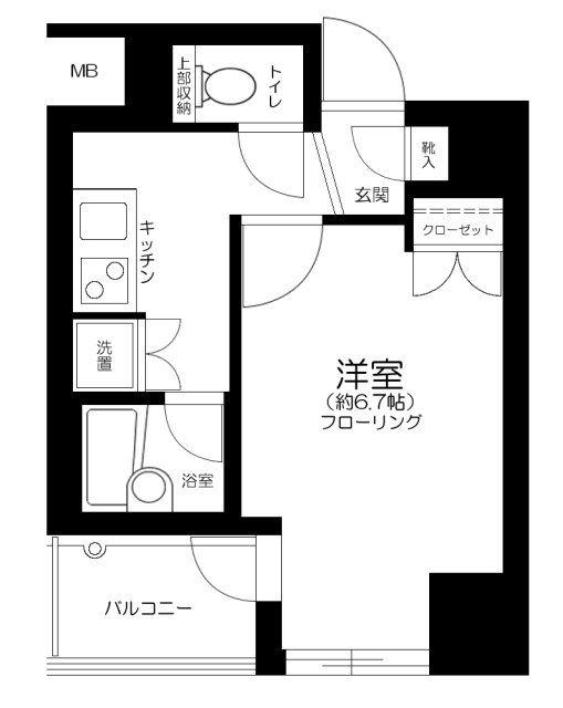 グラーサ銀座イースト(1K/7階)の間取り写真