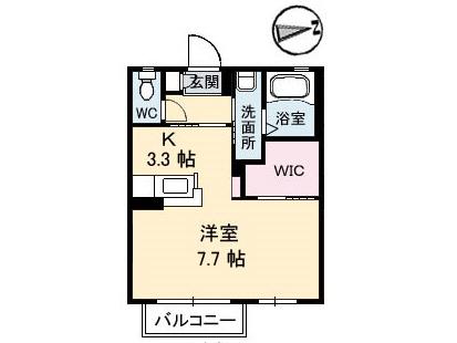 シャーメゾンスマイル(1K/1階)の間取り写真