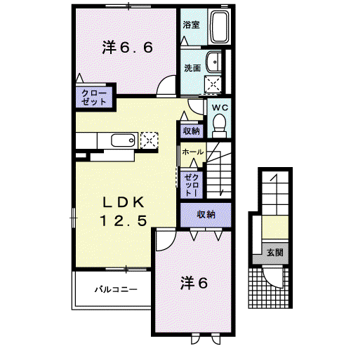 パストラル(2LDK/2階)の間取り写真
