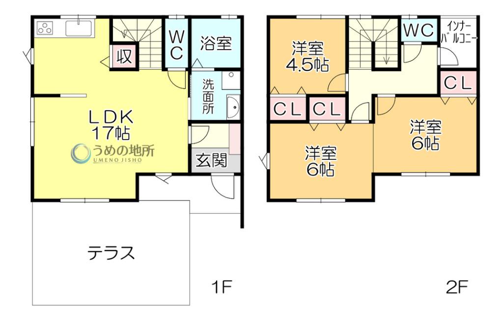 グランドール石崎(2LDK/2階)の間取り写真