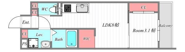 S-MOVE大阪鶴見(1LDK/4階)の間取り写真