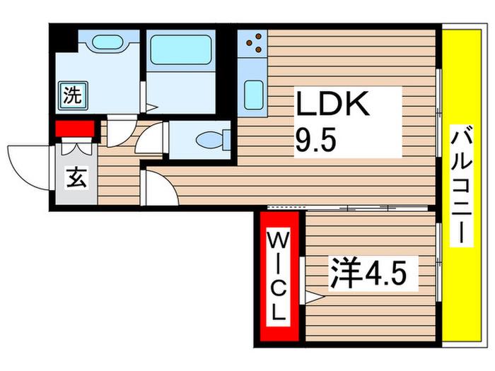 ALBA GRANDE 東本町(1LDK/2階)の間取り写真