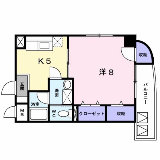 VIENTNAKAHIROAV(1DK/8階)の間取り写真