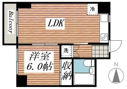 エクセル1(1LDK/3階)の間取り写真