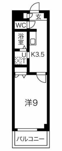 ドマーニ上小田井(1K/2階)の間取り写真