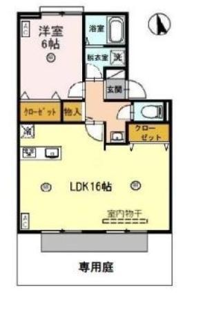 アポロハイツⅢ(1LDK/1階)の間取り写真