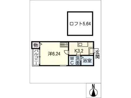 CAPITAL HILLS I(1K/2階)の間取り写真