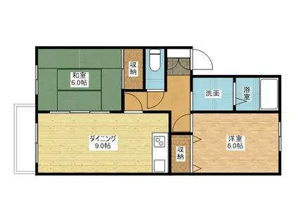 サンシャインプレイスTAKE(2LDK/2階)の間取り写真