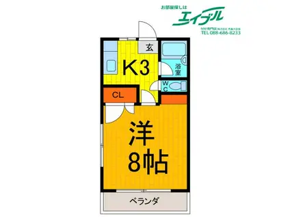 コーポ平成(1K/2階)の間取り写真