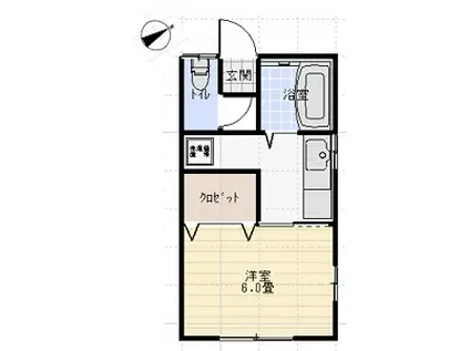 メゾンソレイユ(1K/1階)の間取り写真