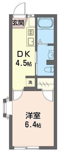 リッツ鶴ヶ峰(1DK/1階)の間取り写真