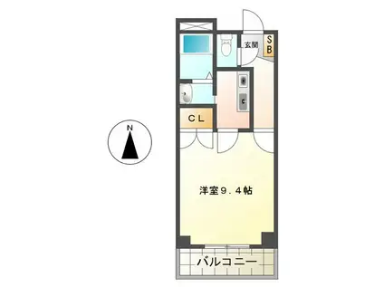 セントラルヒルズ二番館(1K/1階)の間取り写真