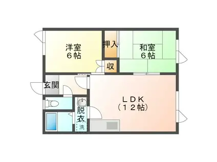 ハイムルーエ(2LDK/1階)の間取り写真