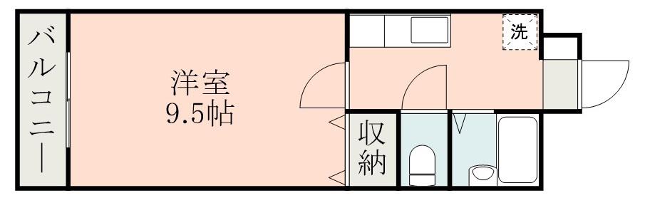 シンフォニー(1K/2階)の間取り写真