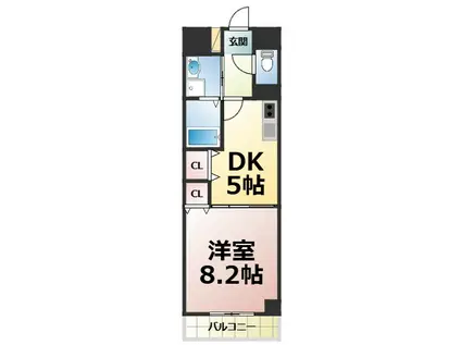メゾン本山(1DK/2階)の間取り写真