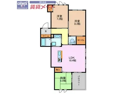 T-STAGE(3LDK/3階)の間取り写真