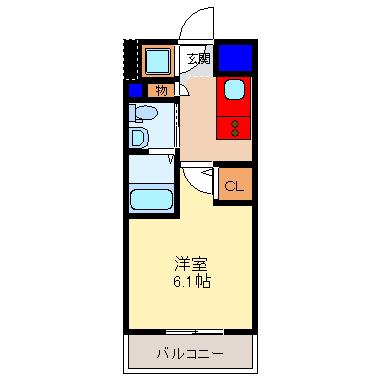 エスリード新北野(1K/8階)の間取り写真