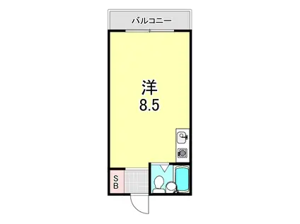 パイン苦楽園(ワンルーム/3階)の間取り写真