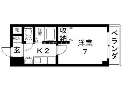 メゾントーマス(1K/4階)の間取り写真