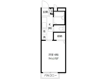 ハイツブリリアンIV(1K/2階)の間取り写真