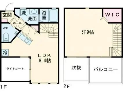 プレミアムアイランド上峰VI(1LDK/1階)の間取り写真