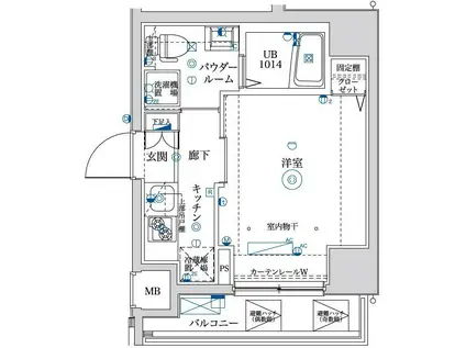 フェルクルールプレスト青戸(1K/5階)の間取り写真