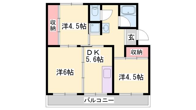 ビレッジハウス志染(3DK/2階)の間取り写真