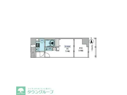 ドムス・スタイル押上(1DK/6階)の間取り写真