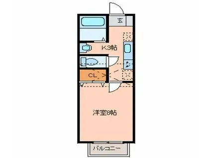 エンゼルハウスIII(1K/1階)の間取り写真