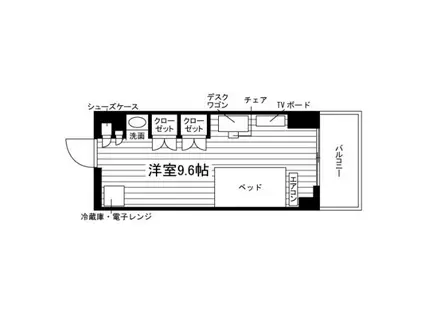 学生会館 ユニハーモニー白楽(ワンルーム/5階)の間取り写真