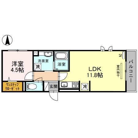 MIYABIII(1LDK/3階)の間取り写真