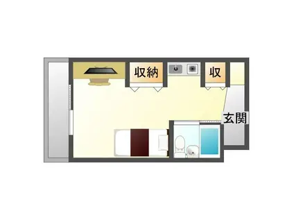 ドミトリー末広(ワンルーム/3階)の間取り写真