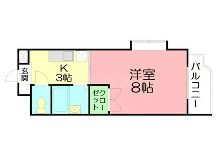 グレース・ワン(1K/4階)の間取り写真