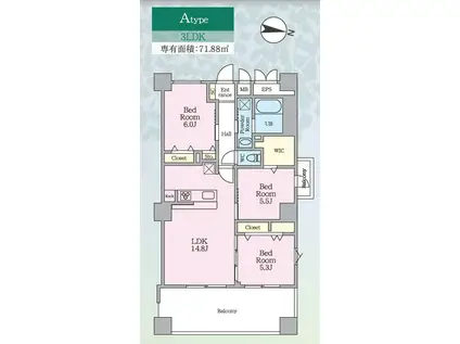 PJツリーネスト(3LDK/4階)の間取り写真