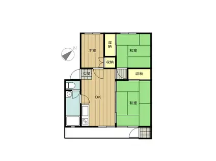 富士見町27号棟(3DK/5階)の間取り写真