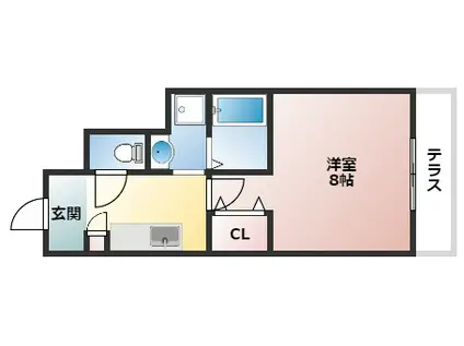 チェリー ドーレ(1K/1階)の間取り写真