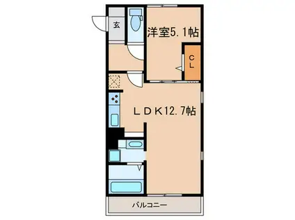 メゾン アネスト(1LDK/1階)の間取り写真