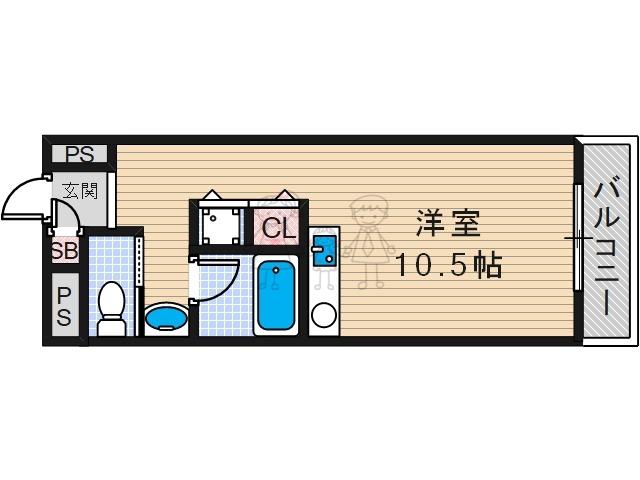 SHANGRI-LA(ワンルーム/3階)の間取り写真