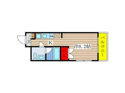 グランデ六番町(1K/4階)の間取り写真