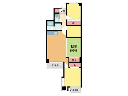 シュロス五月山III(3DK/4階)の間取り写真